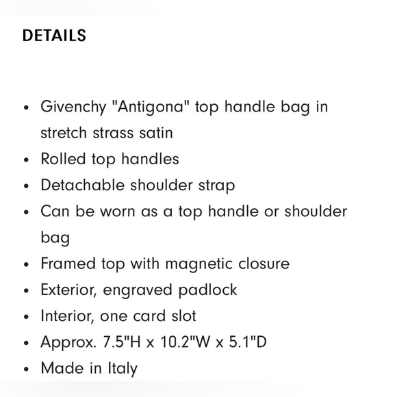 ❌SOLD❤️NWT*Givenchy Antigona Stretch Mini Top Handle in Satin Strass - Picture 8 of 8